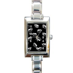 Rhino Pattern Rectangle Italian Charm Watch by Valentinaart