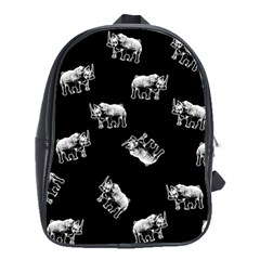 Rhino Pattern School Bag (large) by Valentinaart