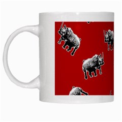 Rhino Pattern White Mugs by Valentinaart