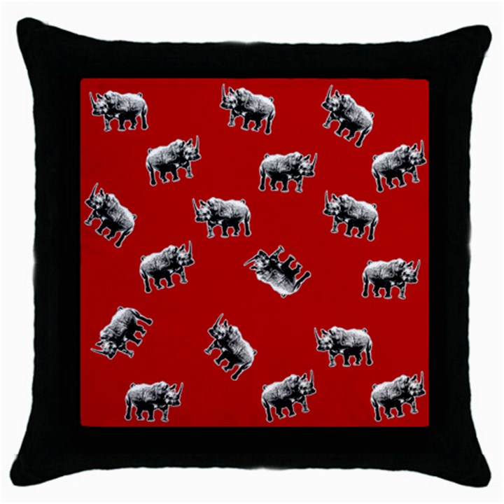 Rhino pattern Throw Pillow Case (Black)