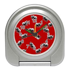 Rhino Pattern Travel Alarm Clocks by Valentinaart