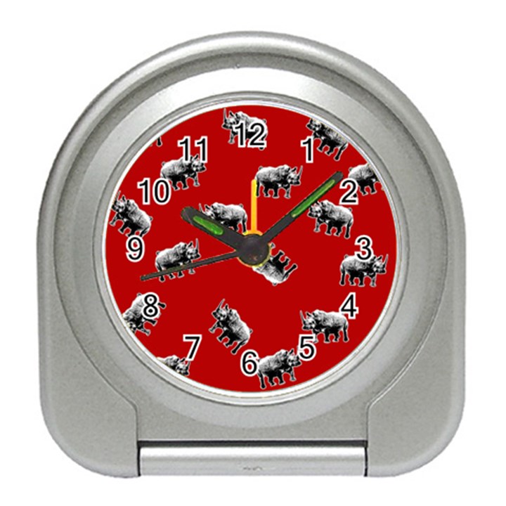 Rhino pattern Travel Alarm Clocks