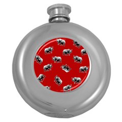 Rhino Pattern Round Hip Flask (5 Oz) by Valentinaart