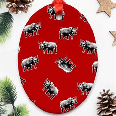 Rhino Pattern Oval Ornament (two Sides) by Valentinaart