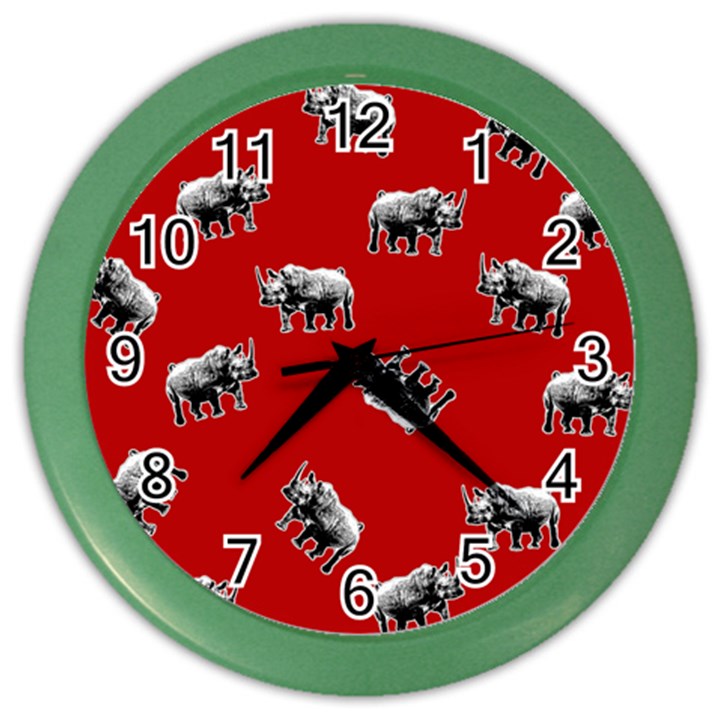 Rhino pattern Color Wall Clocks