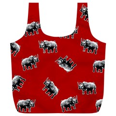 Rhino Pattern Full Print Recycle Bags (l)  by Valentinaart