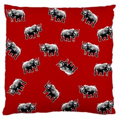 Rhino Pattern Large Flano Cushion Case (one Side) by Valentinaart