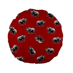 Rhino Pattern Standard 15  Premium Flano Round Cushions by Valentinaart