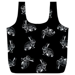 Rabbit Pattern Full Print Recycle Bags (l)  by Valentinaart