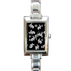 Rabbit Pattern Rectangle Italian Charm Watch by Valentinaart