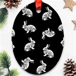 Rabbit pattern Ornament (Oval) Front