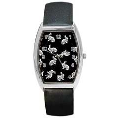 Rabbit Pattern Barrel Style Metal Watch by Valentinaart