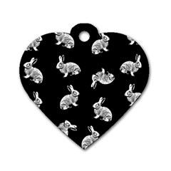 Rabbit pattern Dog Tag Heart (One Side)