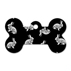 Rabbit pattern Dog Tag Bone (Two Sides)