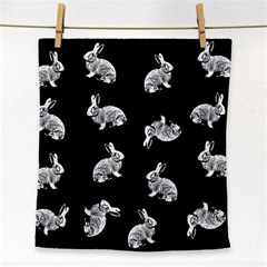 Rabbit Pattern Face Towel by Valentinaart