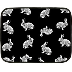 Rabbit Pattern Double Sided Fleece Blanket (mini)  by Valentinaart