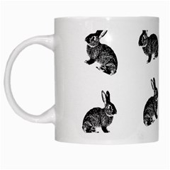 Rabbit Pattern White Mugs by Valentinaart