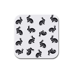 Rabbit Pattern Rubber Square Coaster (4 Pack)  by Valentinaart