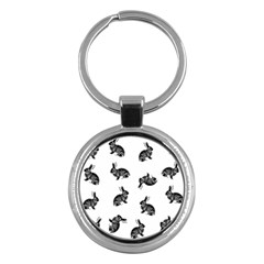 Rabbit Pattern Key Chains (round)  by Valentinaart