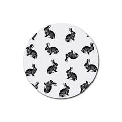 Rabbit Pattern Rubber Round Coaster (4 Pack)  by Valentinaart