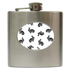 Rabbit Pattern Hip Flask (6 Oz) by Valentinaart