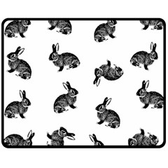 Rabbit Pattern Fleece Blanket (medium)  by Valentinaart