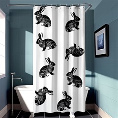 Rabbit Pattern Shower Curtain 36  X 72  (stall)  by Valentinaart