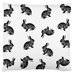 Rabbit Pattern Large Cushion Case (one Side) by Valentinaart