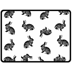 Rabbit Pattern Double Sided Fleece Blanket (large)  by Valentinaart