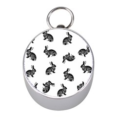 Rabbit Pattern Mini Silver Compasses by Valentinaart