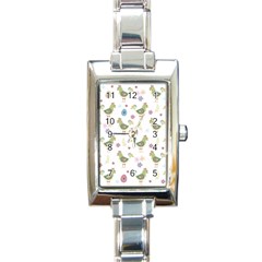 Easter Pattern Rectangle Italian Charm Watch by Valentinaart