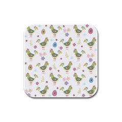 Easter Pattern Rubber Square Coaster (4 Pack)  by Valentinaart