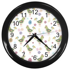 Easter Pattern Wall Clocks (black) by Valentinaart