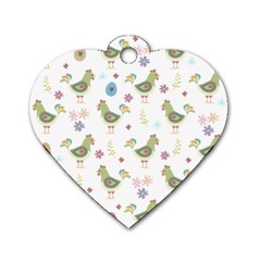 Easter Pattern Dog Tag Heart (two Sides) by Valentinaart