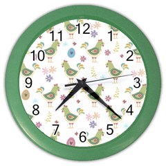 Easter Pattern Color Wall Clocks by Valentinaart