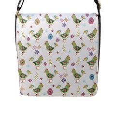 Easter Pattern Flap Messenger Bag (l)  by Valentinaart