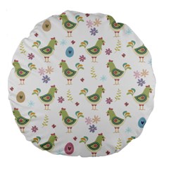 Easter Pattern Large 18  Premium Flano Round Cushions by Valentinaart