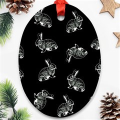 Rabbit Pattern Ornament (oval) by Valentinaart