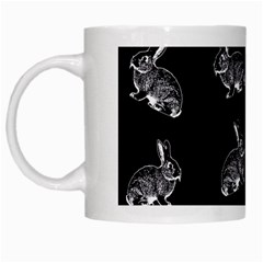 Rabbit Pattern White Mugs by Valentinaart