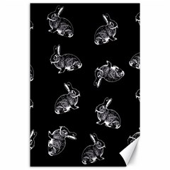 Rabbit Pattern Canvas 24  X 36  by Valentinaart