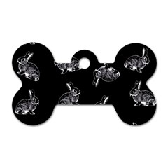 Rabbit Pattern Dog Tag Bone (two Sides) by Valentinaart