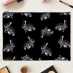 Rabbit Pattern Cosmetic Bag (xxxl)  by Valentinaart