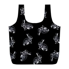 Rabbit Pattern Full Print Recycle Bags (l)  by Valentinaart