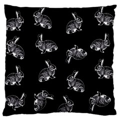 Rabbit Pattern Large Flano Cushion Case (one Side) by Valentinaart