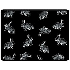 Rabbit Pattern Fleece Blanket (large)  by Valentinaart