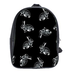 Rabbit Pattern School Bag (xl) by Valentinaart