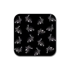 Rabbit pattern Rubber Coaster (Square) 