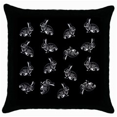 Rabbit pattern Throw Pillow Case (Black)