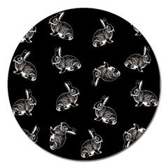 Rabbit pattern Magnet 5  (Round)