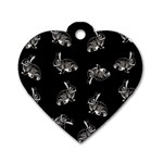 Rabbit pattern Dog Tag Heart (One Side) Front